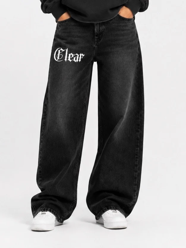 Clear Gothic Wide-Leg Denim